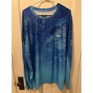 Habit Solar Factor Men's UPF 50+ Fishing Shirt Long Sleeve 2XL Blue